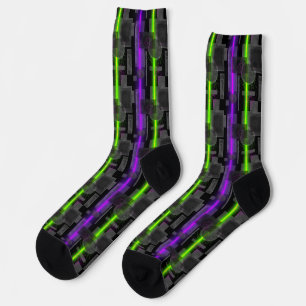 Cyberpunk Laser Power Stripe Socks