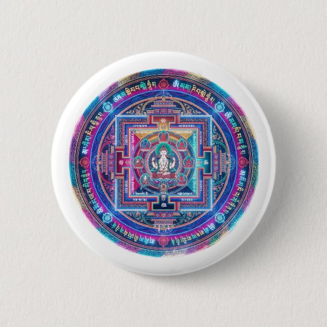 Cyberpunk Mandala 6 Cm Round Badge (Front)