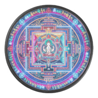 Cyberpunk Mandala Hockey Puck