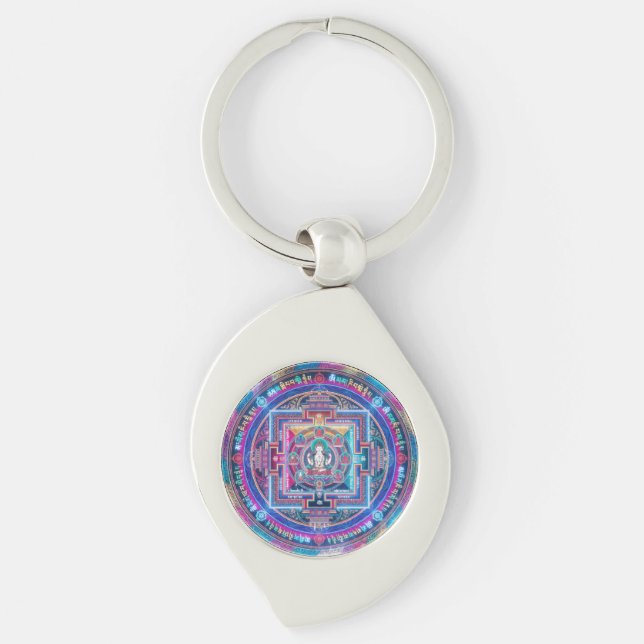 Cyberpunk Mandala Key Ring (Front)