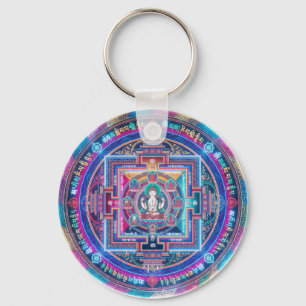 Cyberpunk Mandala Key Ring