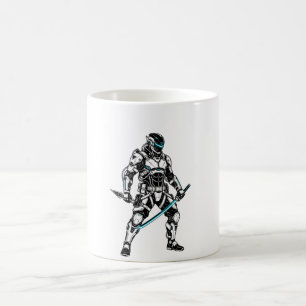 Cyberpunk Mecha Shinobi Futuristic Cyber Ninja Gra Coffee Mug