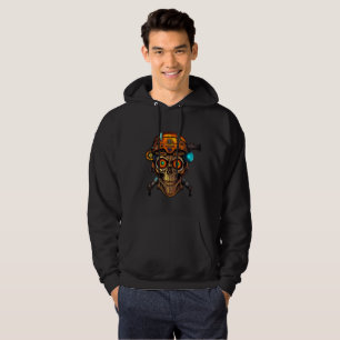 Cyberpunk Mecha Skull - Unisex Black Hoodie