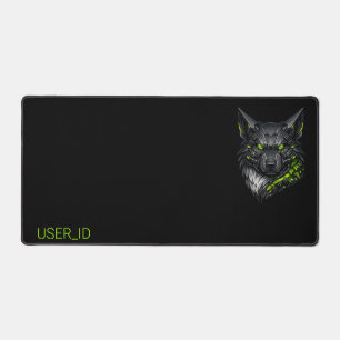 Cyberpunk Mecha Wolf Custom User ID Large Gaming Desk Mat