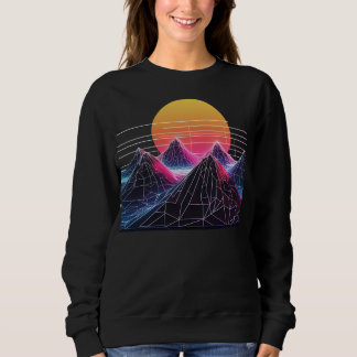 Cyberpunk Mountain, Outdoors Hiking Mountains Sweatshirt