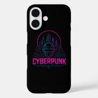Cyberpunk Neon City Logo – Futuristic Tech Aesthet