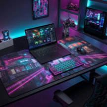 Cyberpunk Neon City Night Aesthetic Gaming