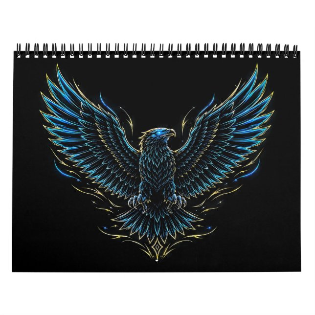 Cyberpunk Neon Eagle Calendar (Cover)