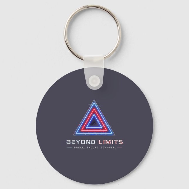 Cyberpunk Neon Glitch Triangle Keychain (Front)