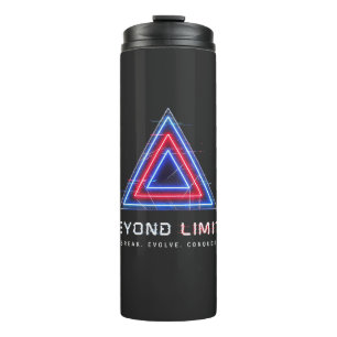 Cyberpunk Neon Glitch Triangle Travel Mug