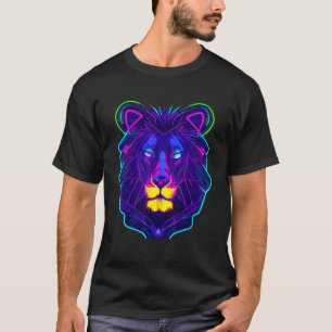 Cyberpunk Neon Light Leon Unique Animal King Colou T-Shirt