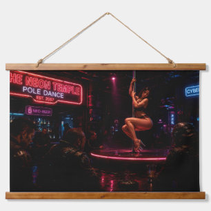 Cyberpunk Neon Nightclub Tapestry