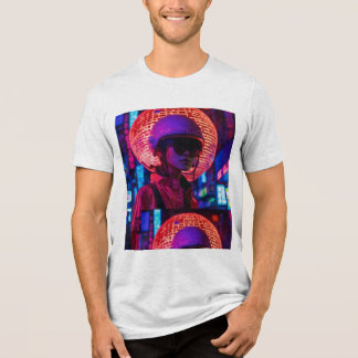 Cyberpunk Neon Samurai T-Shirt॥ Tri-Blend Shirt
