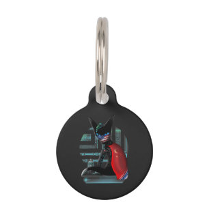  Cyberpunk Ninja Black Cat Pet Tag