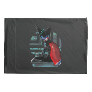 Cyberpunk Ninja Black Cat Pillowcase