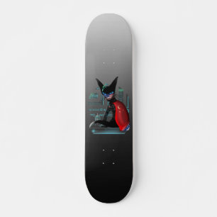 Cyberpunk Ninja Black Cat Skateboard
