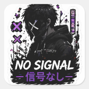 Cyberpunk No Signal Anime Aesthetic Vinyl Sticker