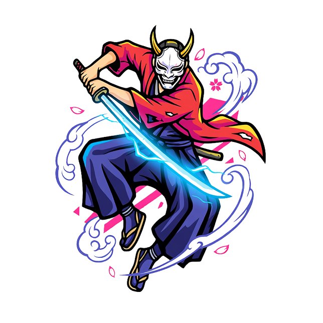 Cyberpunk Oni Samurai - Electric Katana Japanese  Mug (Creator Uploaded)