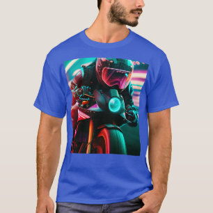 Cyberpunk Outrun Biker Motorcycle Motorcyclist Fut T-Shirt