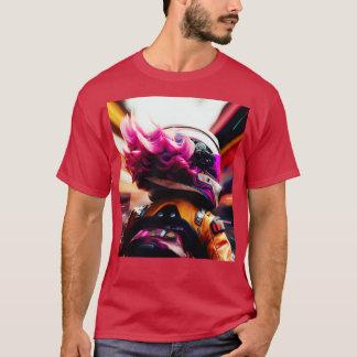 Cyberpunk Outrun Biker Motorcycle Motorcyclist Fut T-Shirt
