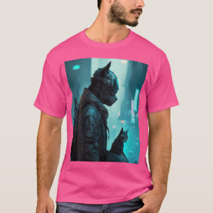 Cyberpunk Panther Sci-Fi Futuristic Wildlife City T-Shirt