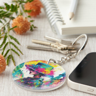 Cyberpunk Paris Keychain – Futuristic & Romantic