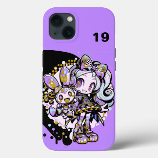 Cyberpunk Pastel Goth Anime Girl Custom Numbe iPhone 13 Case