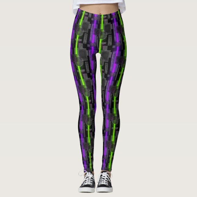 Cyberpunk Power Source Laser Print Leggings (Front)