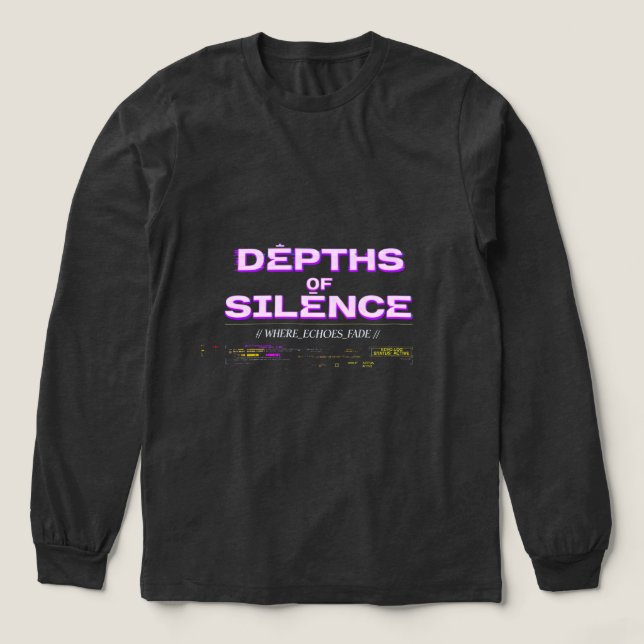 Cyberpunk Purple Glitch Long Sleeve Tee | Dark Aes (Design Front)