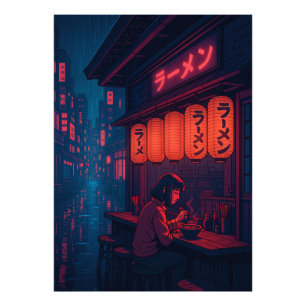 Cyberpunk Ramen Night Poster – Neon Japanese Citys
