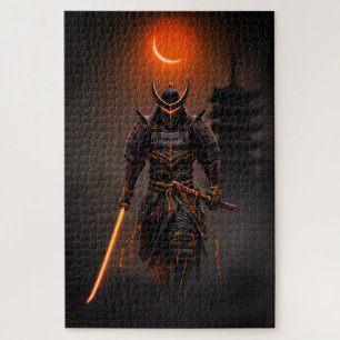 Cyberpunk Samurai Futuristic Warrior Jigsaw Puzzle