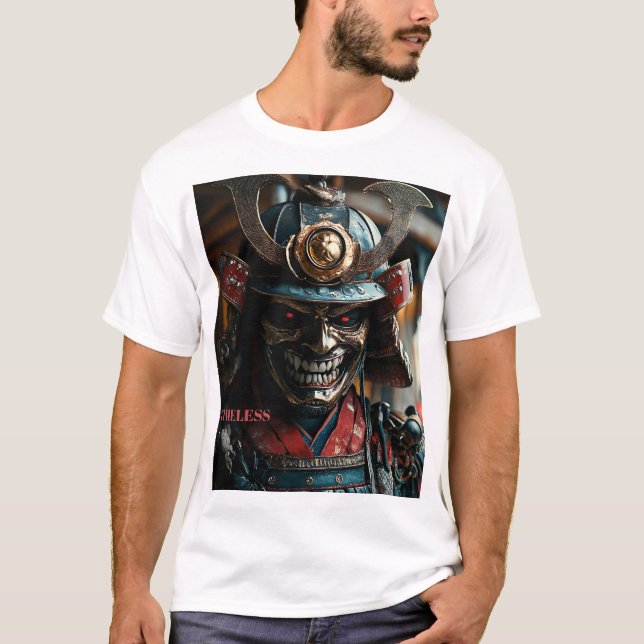 Cyberpunk Samurai Hannya Mask T-Shirt (Front)