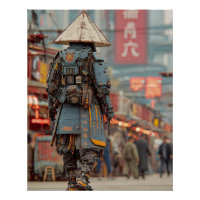 Cyberpunk Samurai Mecha Conical Hat