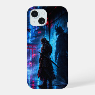 Cyberpunk Samurai Poster – Neon Ronin Shadow iPhone 15 Case