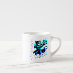 Cyberpunk Samurai Striker Cat for Gamers & Anime Espresso Cup