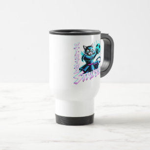 Cyberpunk Samurai Striker Cat for Gamers & Anime Travel Mug