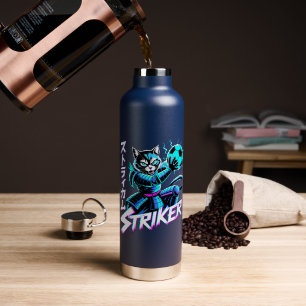 Cyberpunk Samurai Striker For Gamers & Athletes Water Bottle