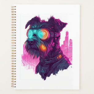 Cyberpunk Schnauzer � Futuristic Neon Dog Planner