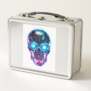 Cyberpunk Skull King Metal Lunch Box