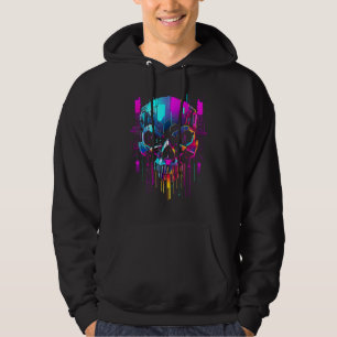 Cyberpunk Skull Shirt Retro Futuristic Punk Outrun