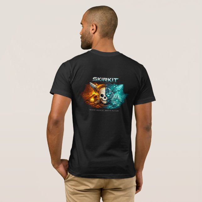 Cyberpunk Skull T-Shirt – Ancient vs Future Tech W (Back Full)