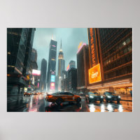 Cyberpunk Skyscrapper City Cars
