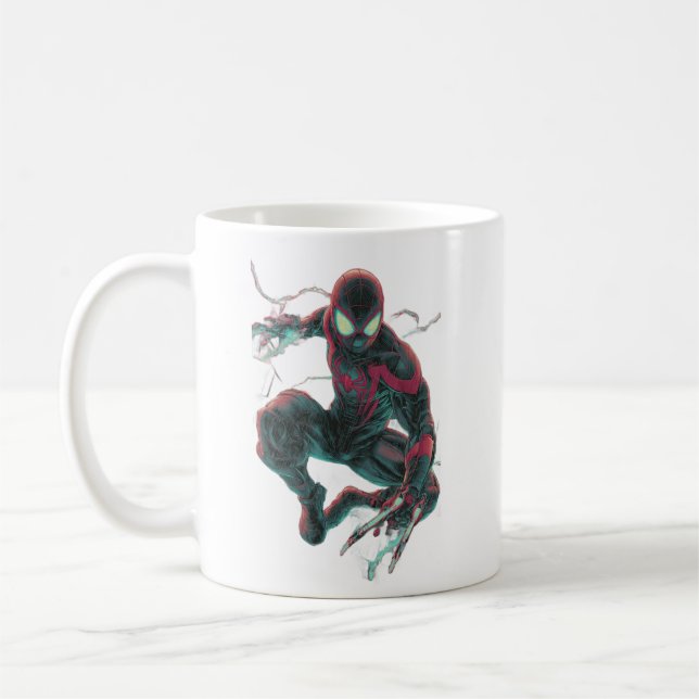 Cyberpunk Spider Mug Neon Geometric Coder Coffee  (Left)