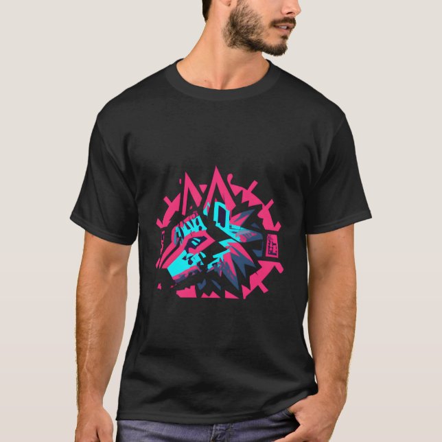Cyberpunk Style Wolf T-Shirt (Front)