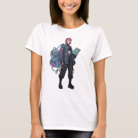 Cyberpunk Tech Girl with Pink Hair Poster