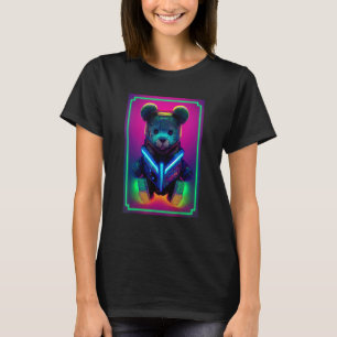 Cyberpunk Teddy Bear Named Fuzzy Wuzzy Futuristi T-Shirt