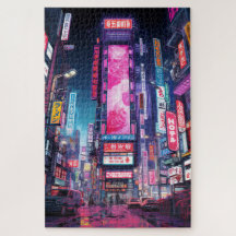 Cyberpunk Tokyo Neon Street 