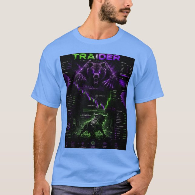 Cyberpunk TRAIDER T-Shirt - Gaming & Trading (Front)