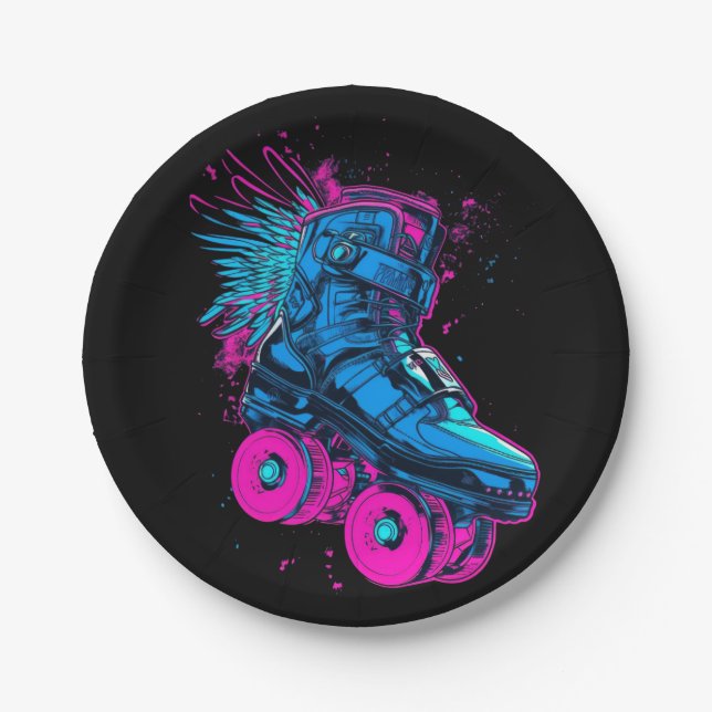 cyberpunk-vehicle-moving-high-speed paper plate (Front)