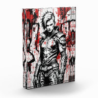 Cyberpunk Warrior Graffiti – Photo Block